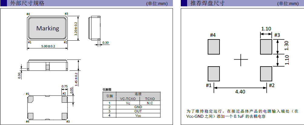 5032mm貼片晶振,TG-5032CFN晶振,金屬面晶振