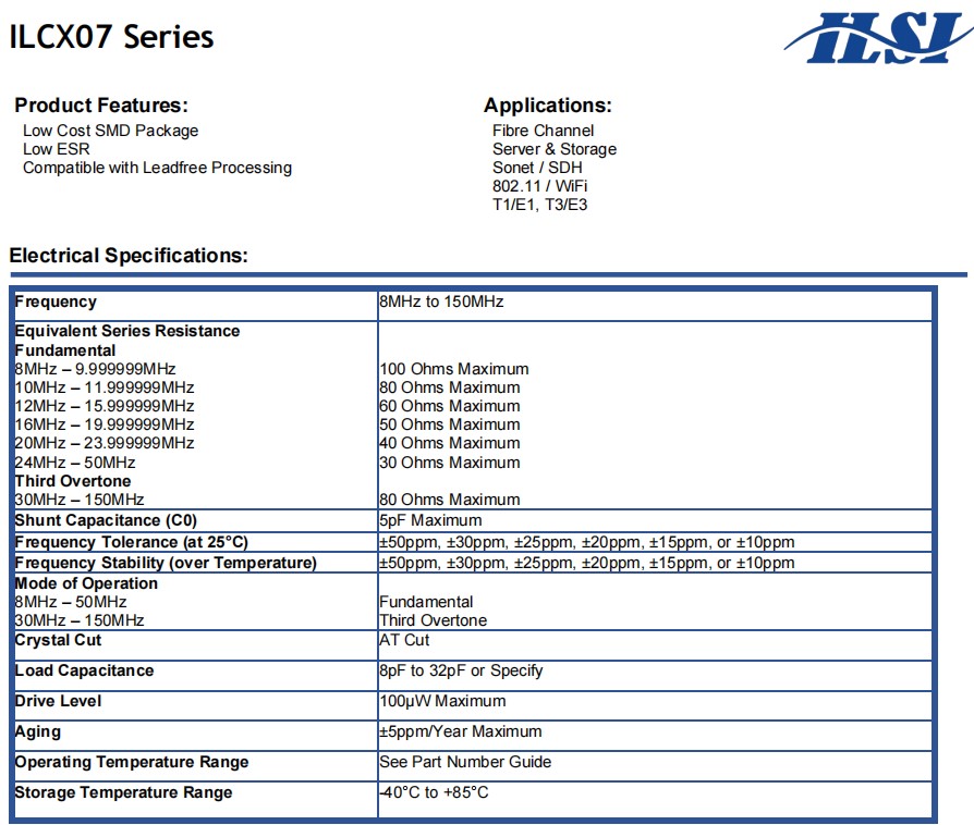 ILCX07規格